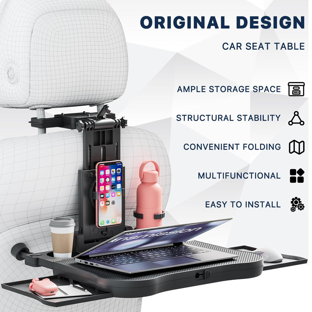 AUEOTUAR dual cup holders and tabletop detail for spill prevention