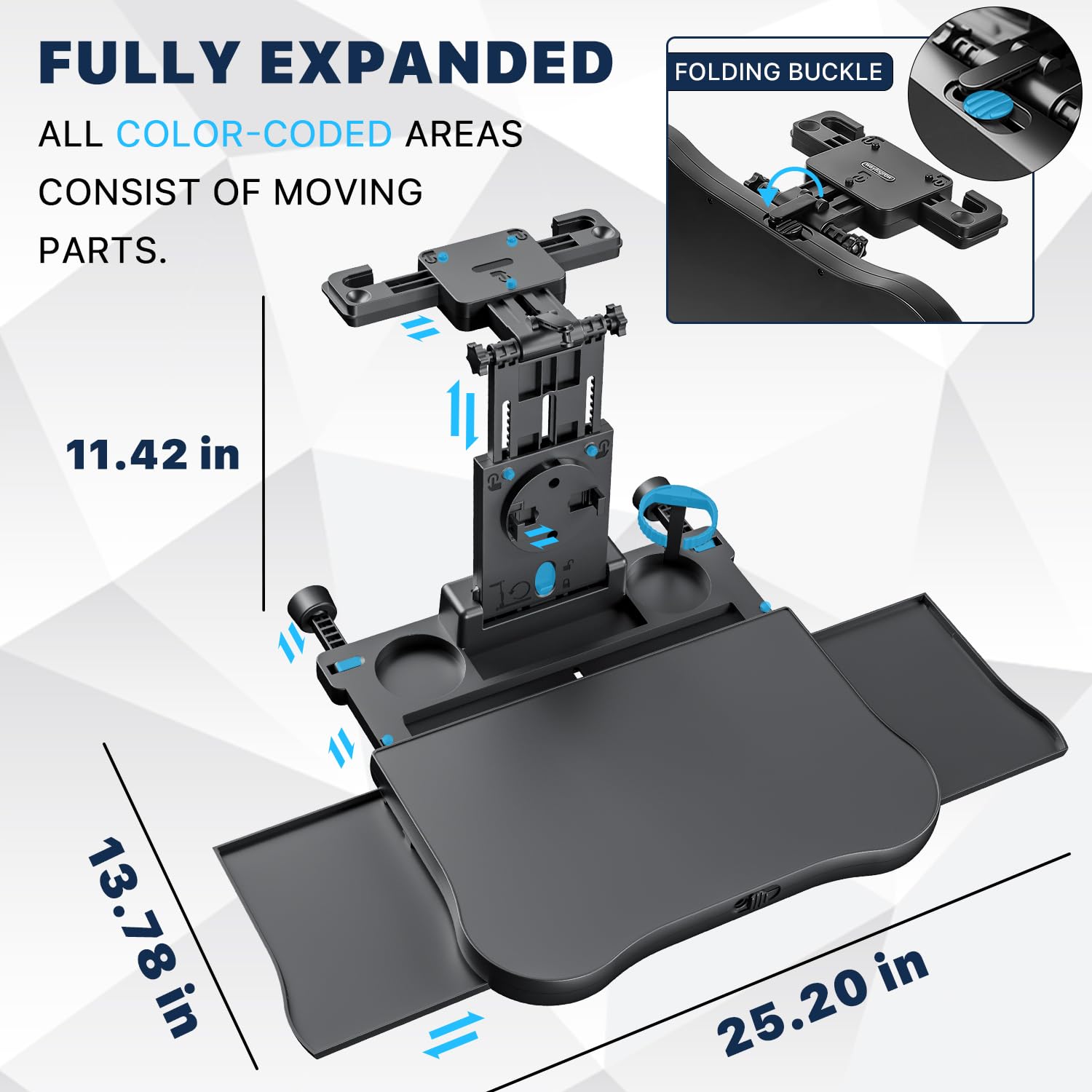 AUEOTUAR side view of rotatable support legs delivering added stability