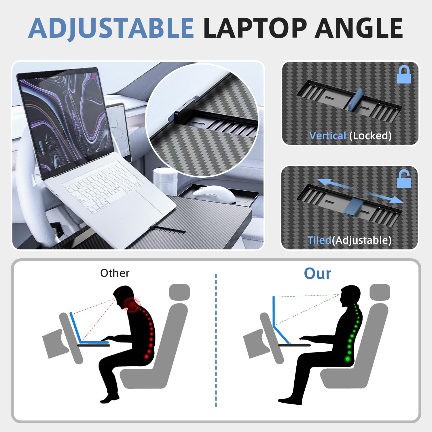 AUEOTUAR two drawers open showing easy storage for snacks and accessories