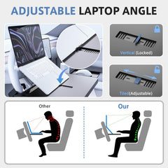 AUEOTUAR tray supporting laptop for productive work while parked