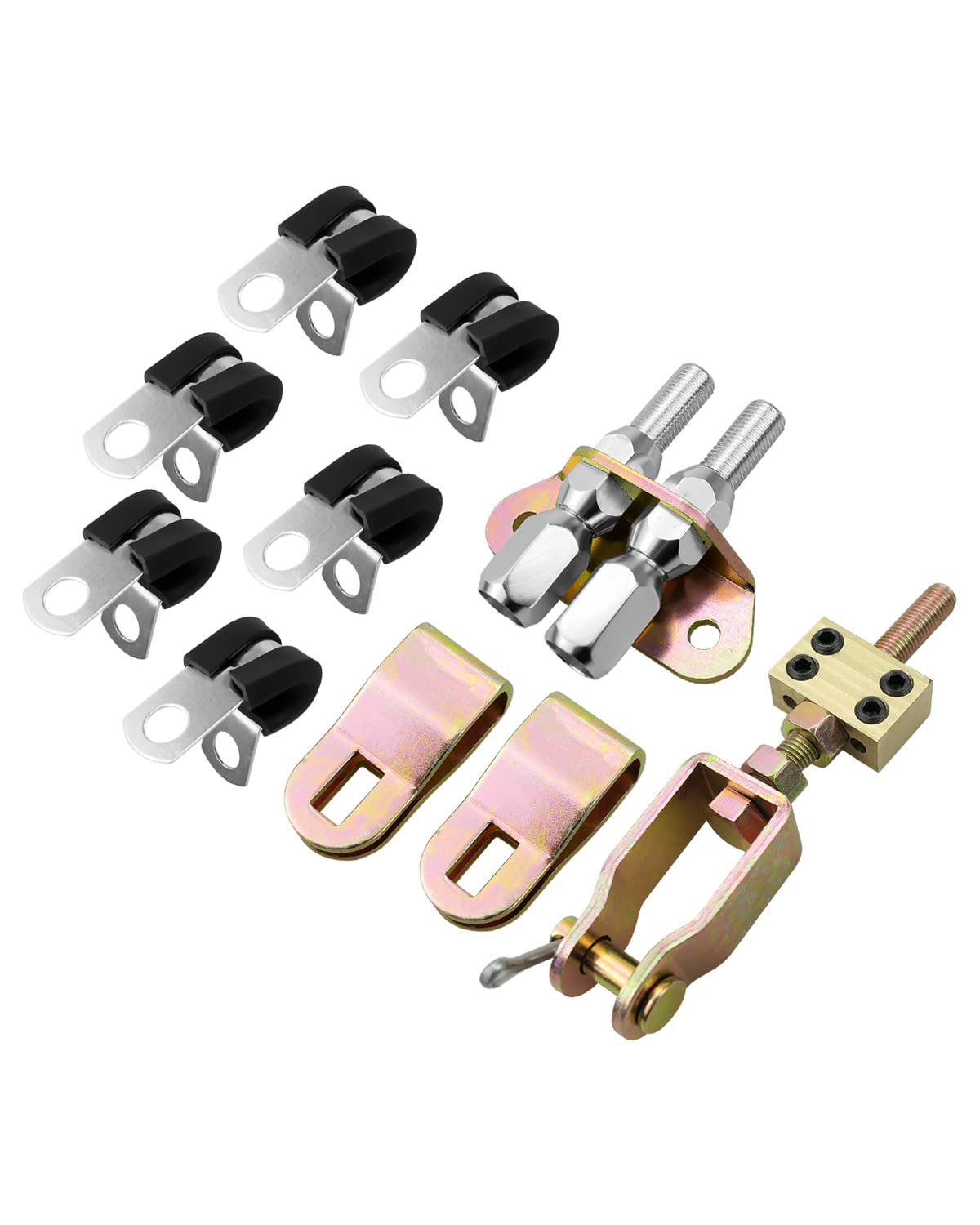 AUGREX U-clamp and hardware arranged showing included parts for simple mounting