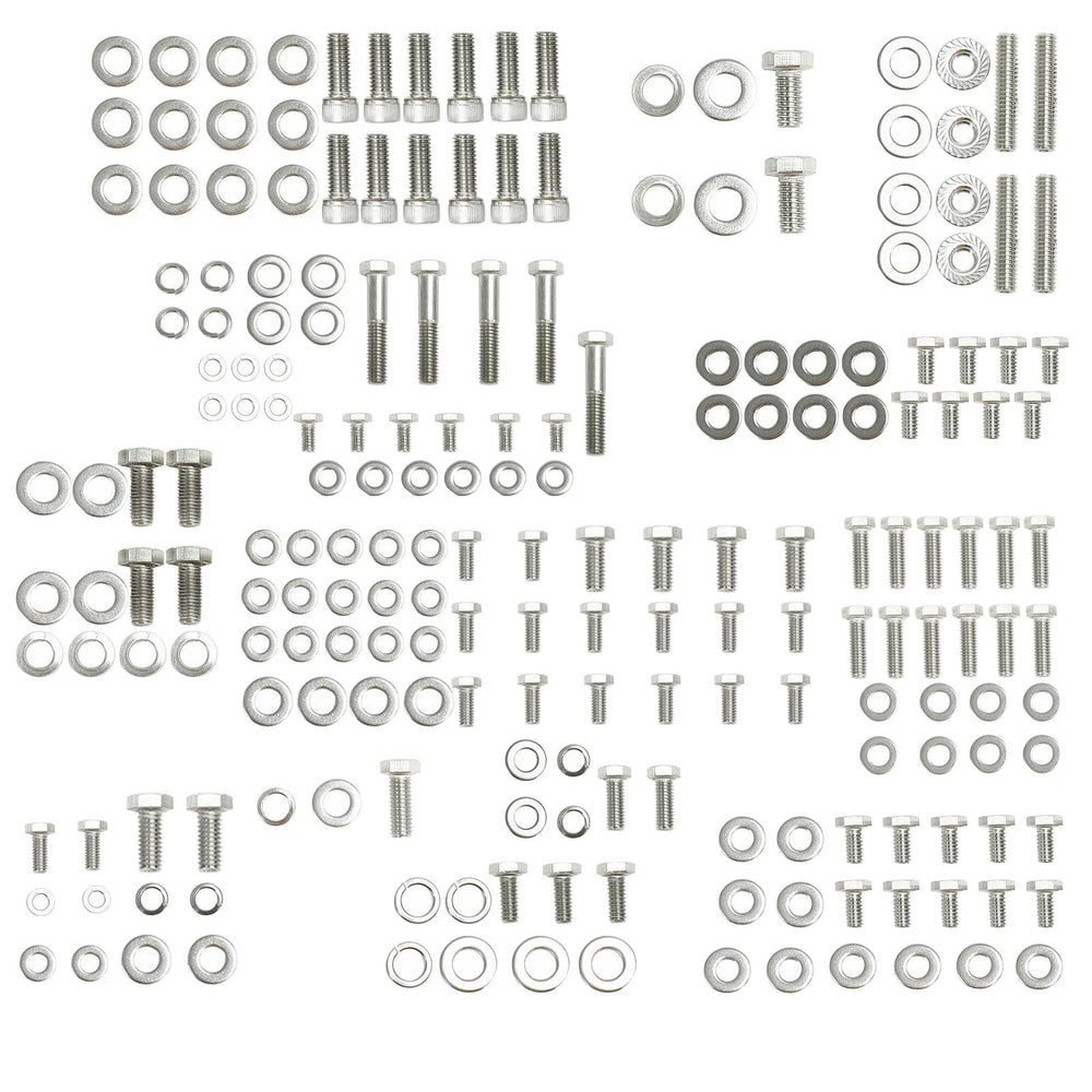 AUIKTARER front packaging showing full 211-piece Chevy bolt kit, neat organization benefit
