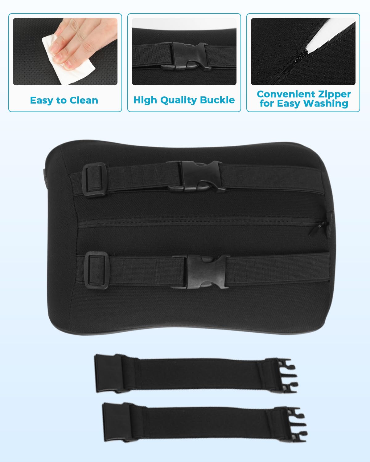 Aukee removed cover showing zipper and washable design benefit