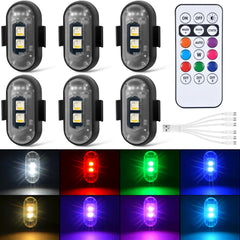Aukmak front view of six wireless strobe lights showing compact design and versatility