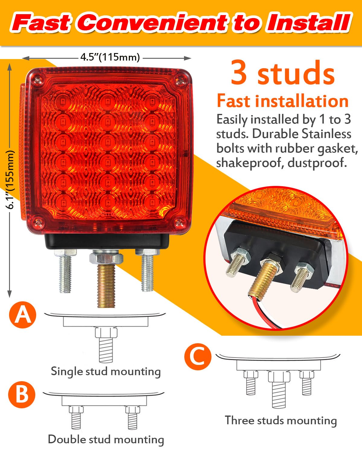 Aukmak installed on trailer fender demonstrating fit on commercial vehicle for added visibility