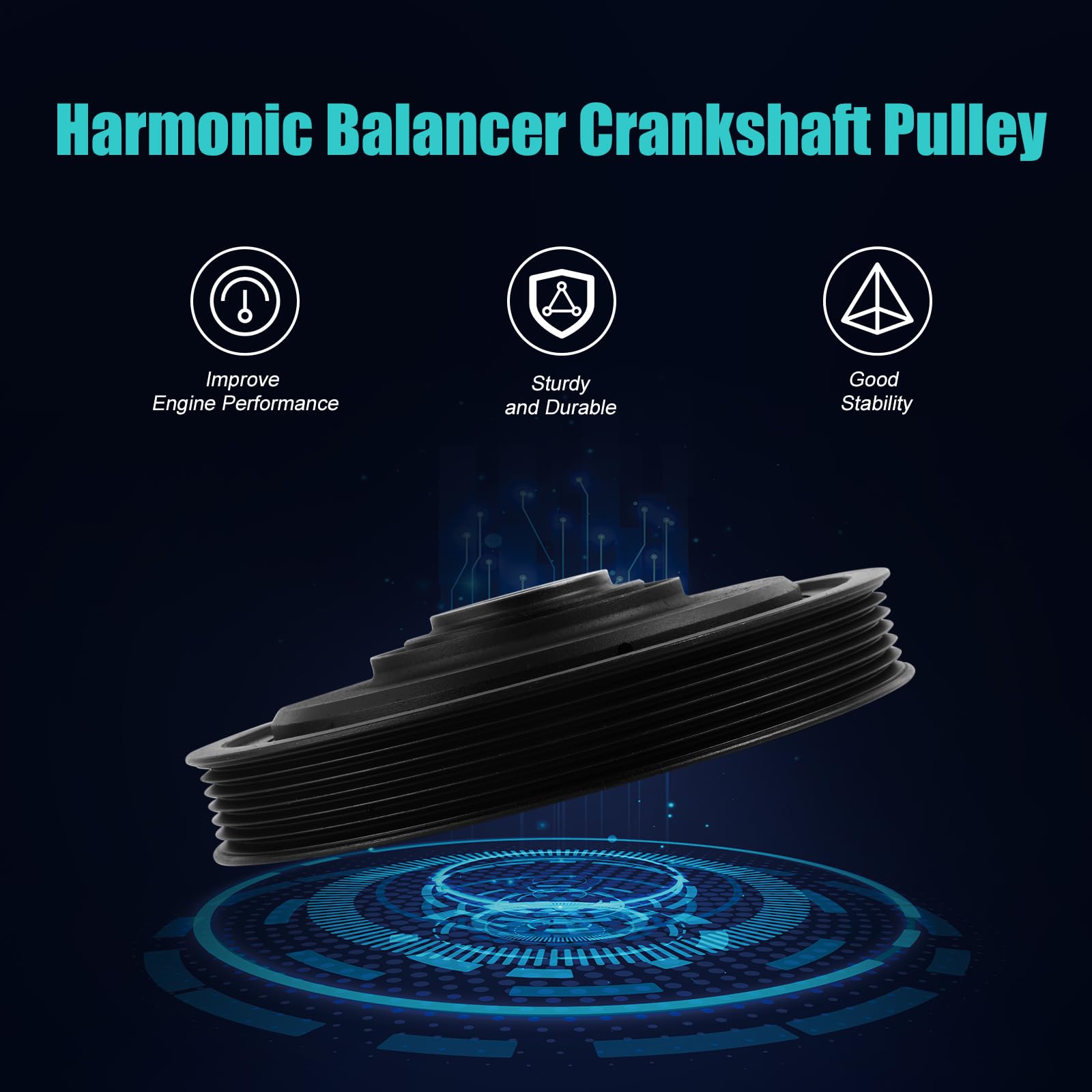 AULINK harmonic balancer side profile revealing depth and belt contact surface, ensures proper belt alignment