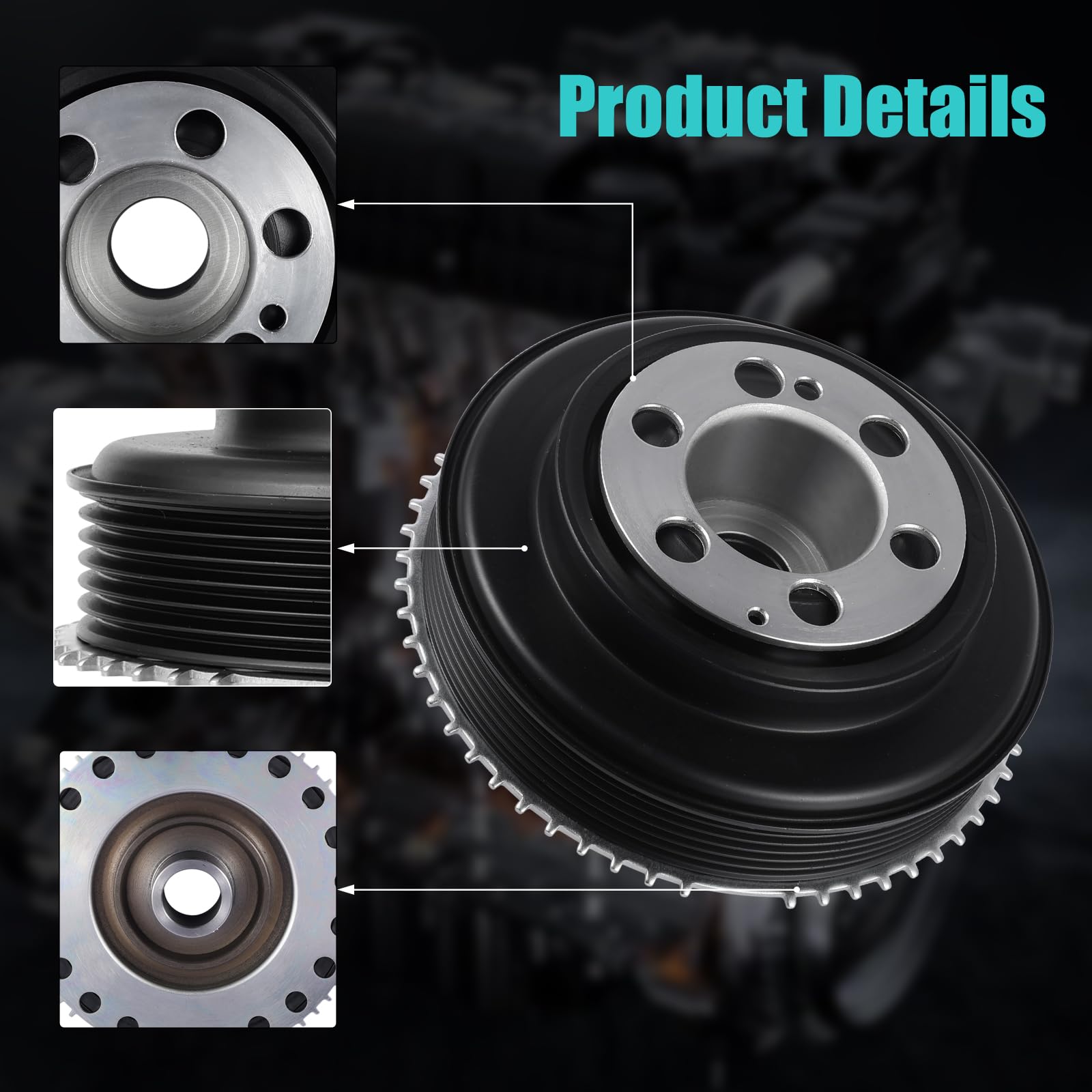 AULINK balancer mounted on a 2.0L engine demonstrating direct-fit installation