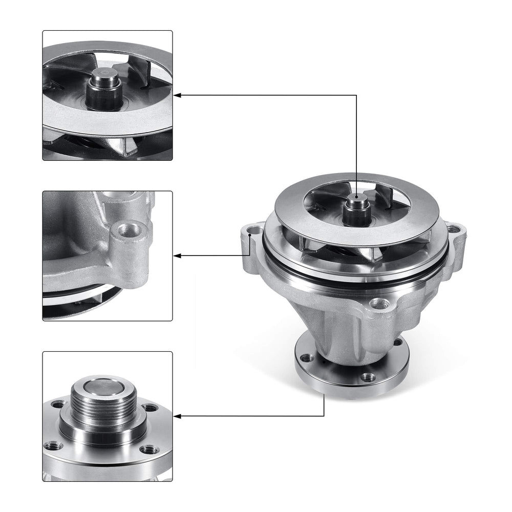 AULINK water pump back plate detail highlighting machining and durability benefit