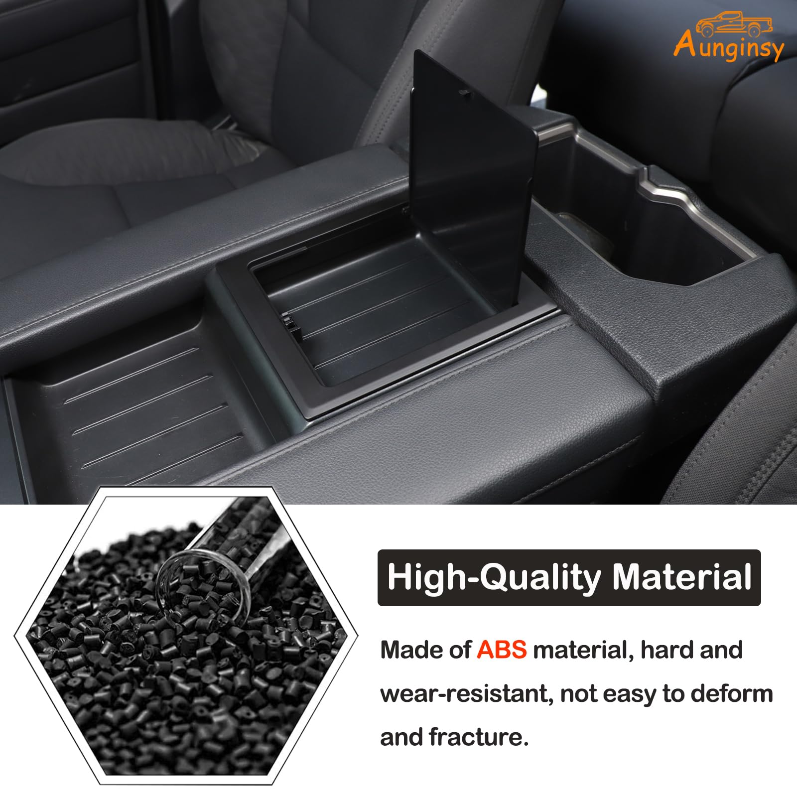 Aunginsy armrest cover in Tundra cabin lifestyle view adding discreet storage