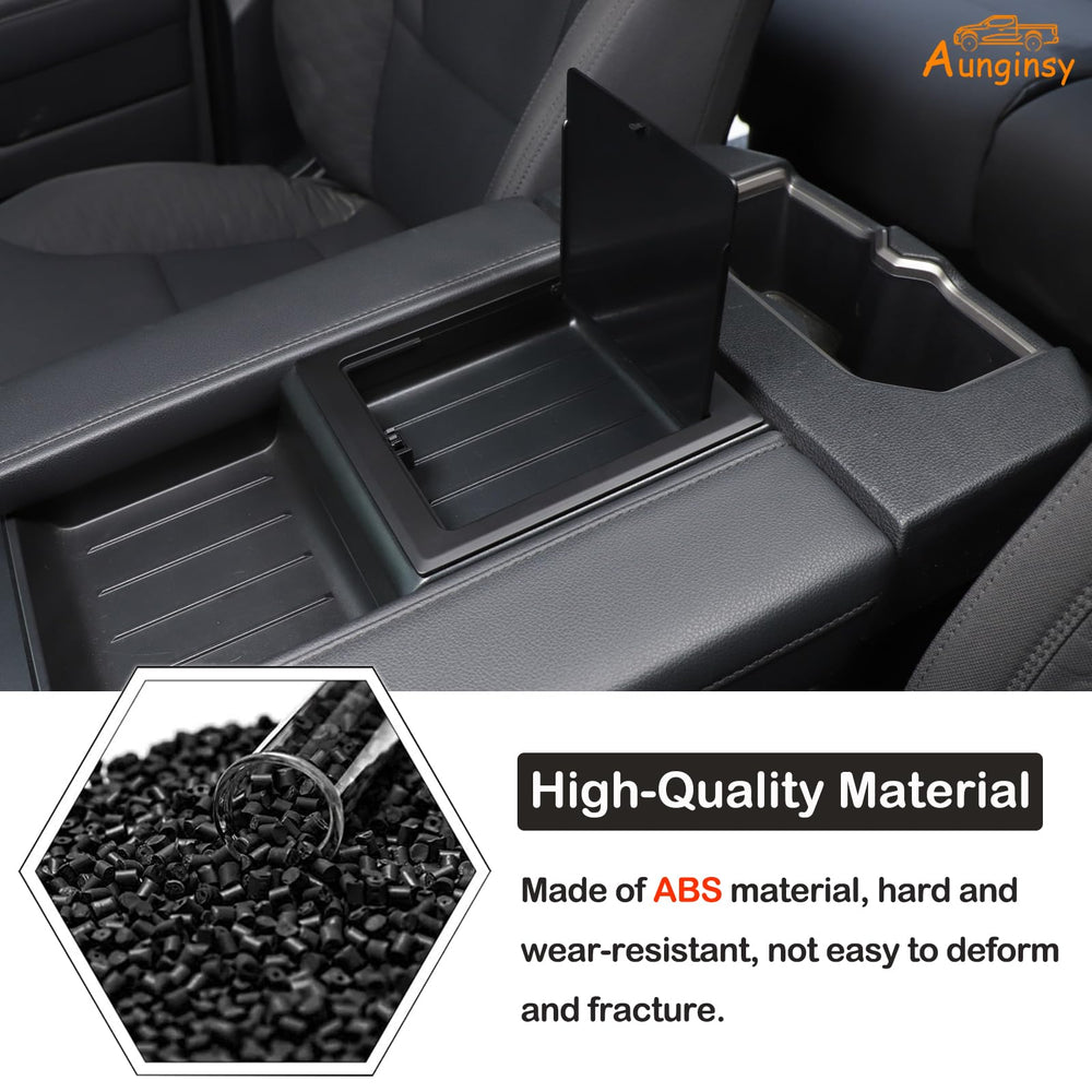 Aunginsy armrest cover in Tundra cabin lifestyle view adding discreet storage