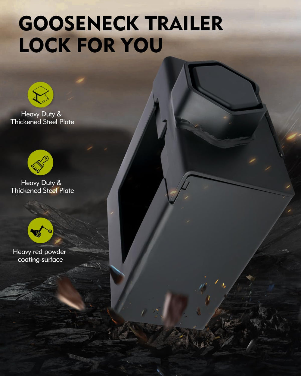 Aupar close-up showing welds and steel grain for durable protection
