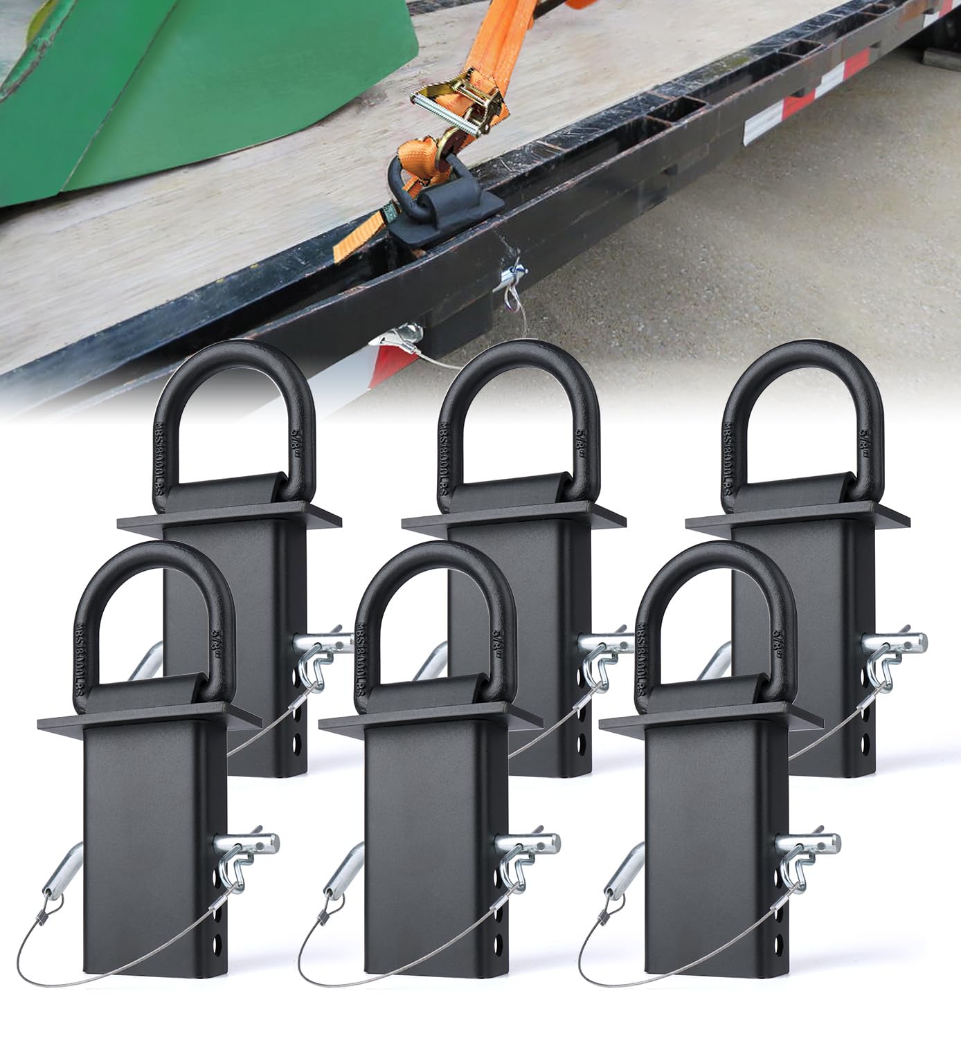 Aupar front view of six stake pocket D-rings showing pack benefit durability