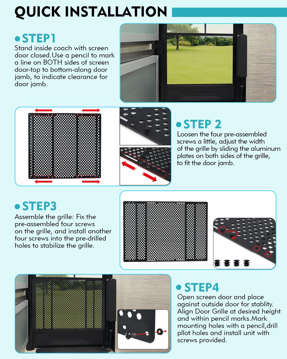 Aupar lifestyle shot of protector on camper door illustrating travel-ready durability