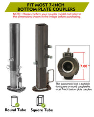 Aupar side profile on gooseneck tube demonstrates secure fit
