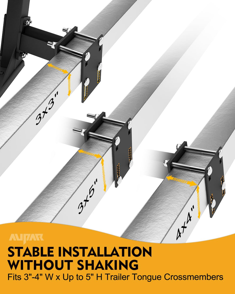 Aupar size comparison with ruler conveying fit for common crossmembers