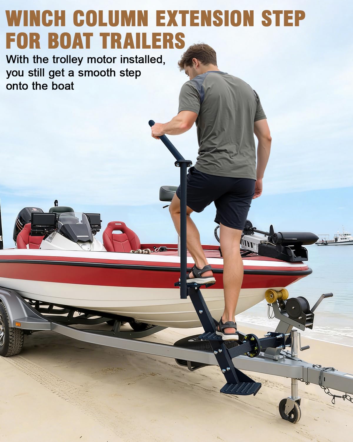 Aupar handrail and triangular support delivering secure grip and strong stability