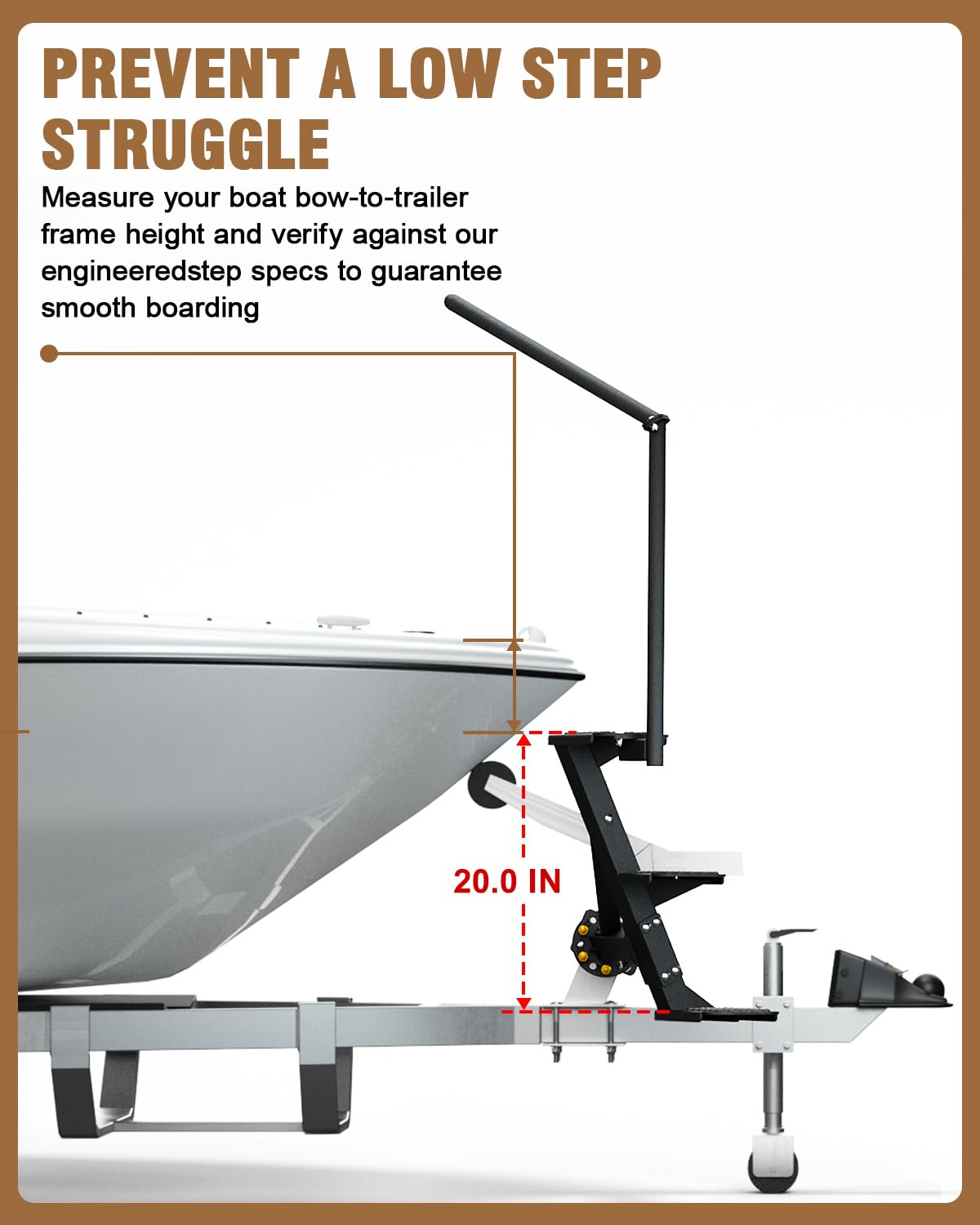 Aupar step with foot for scale illustrating solid load support and ergonomics