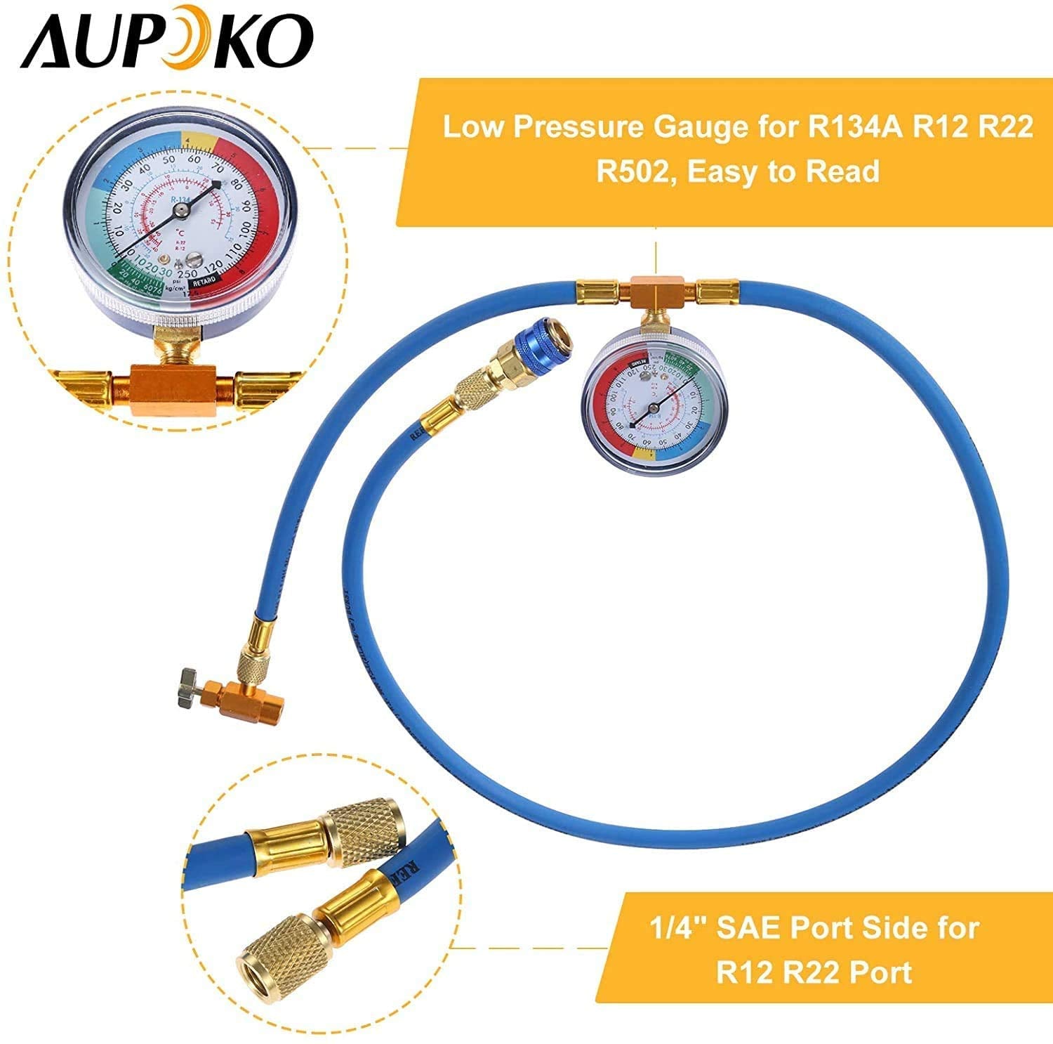 Aupoko 59-inch recharge hose laid out to show reach and flexibility for easy access