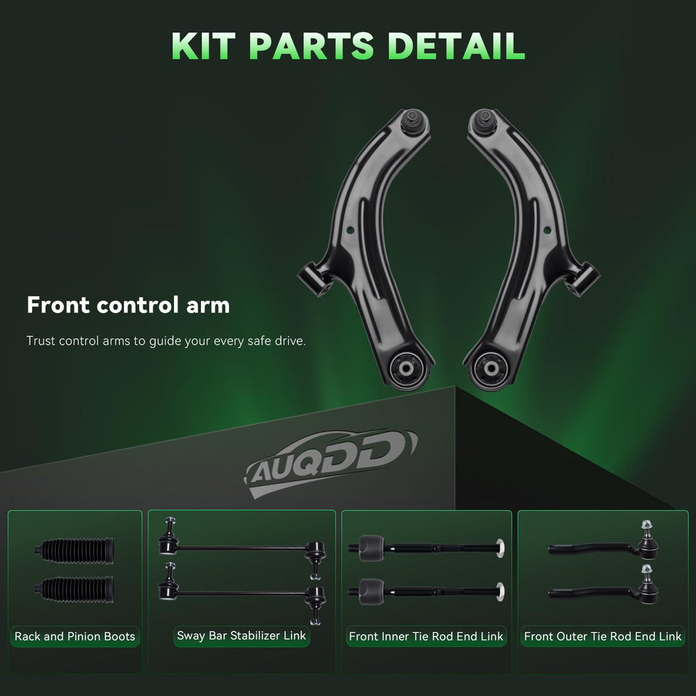 AUQDD outer and inner tie rod ends detail showing precision fit for steering