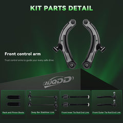 AUQDD outer and inner tie rod ends detail showing precision fit for steering
