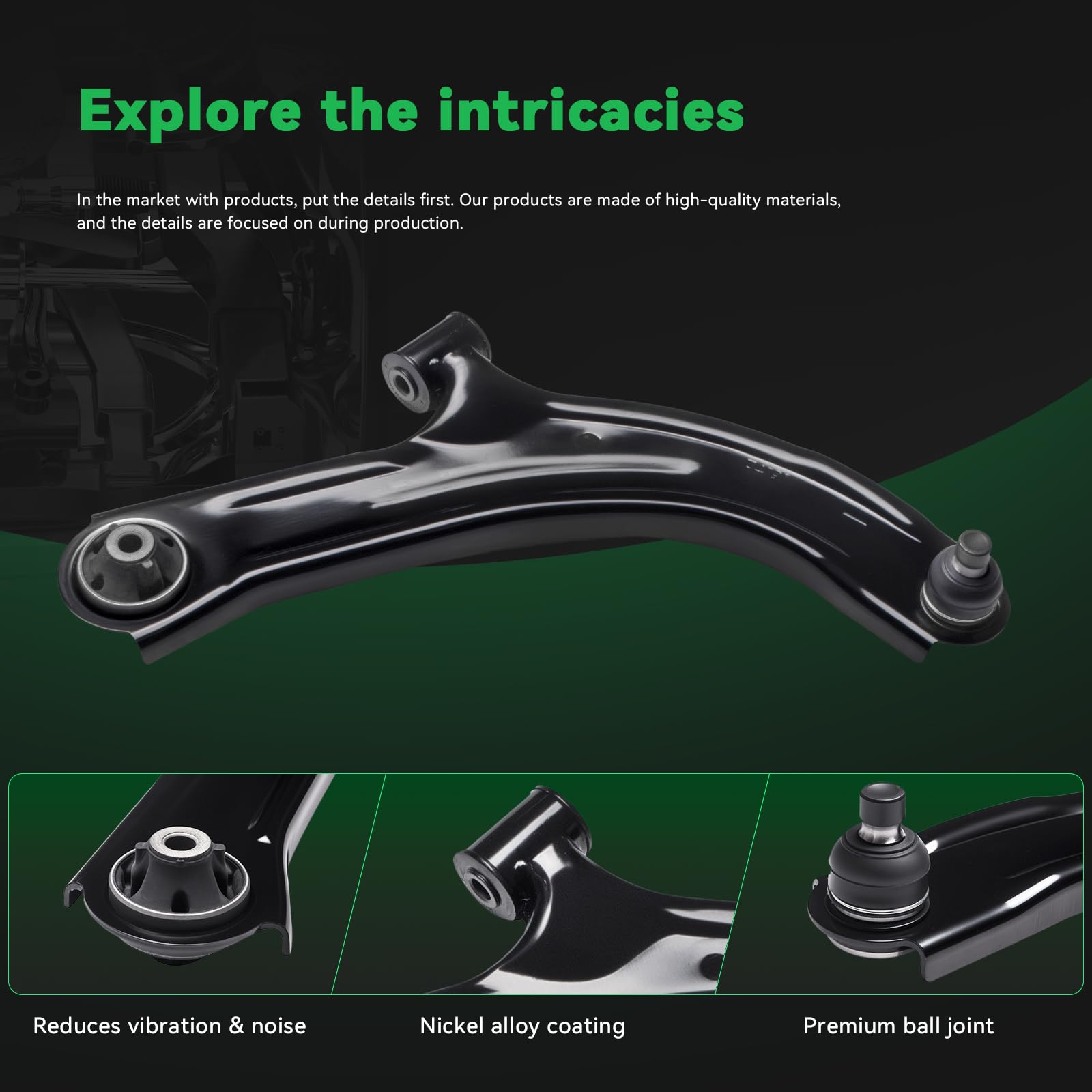 AUQDD sway bar end link with bushings demonstrating reduced play benefit