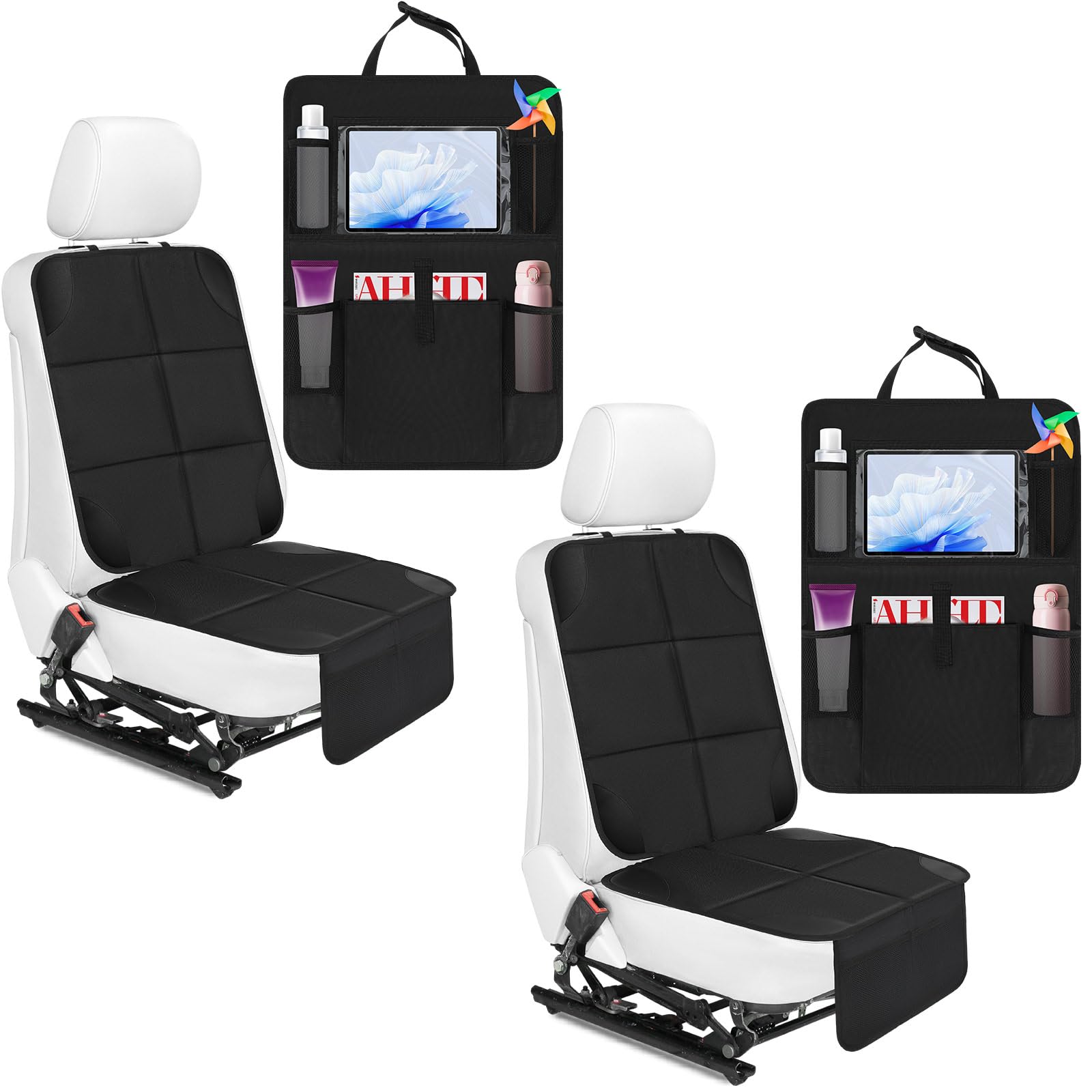 Aurelema front pack view showing protectors and organizer for easy protection
