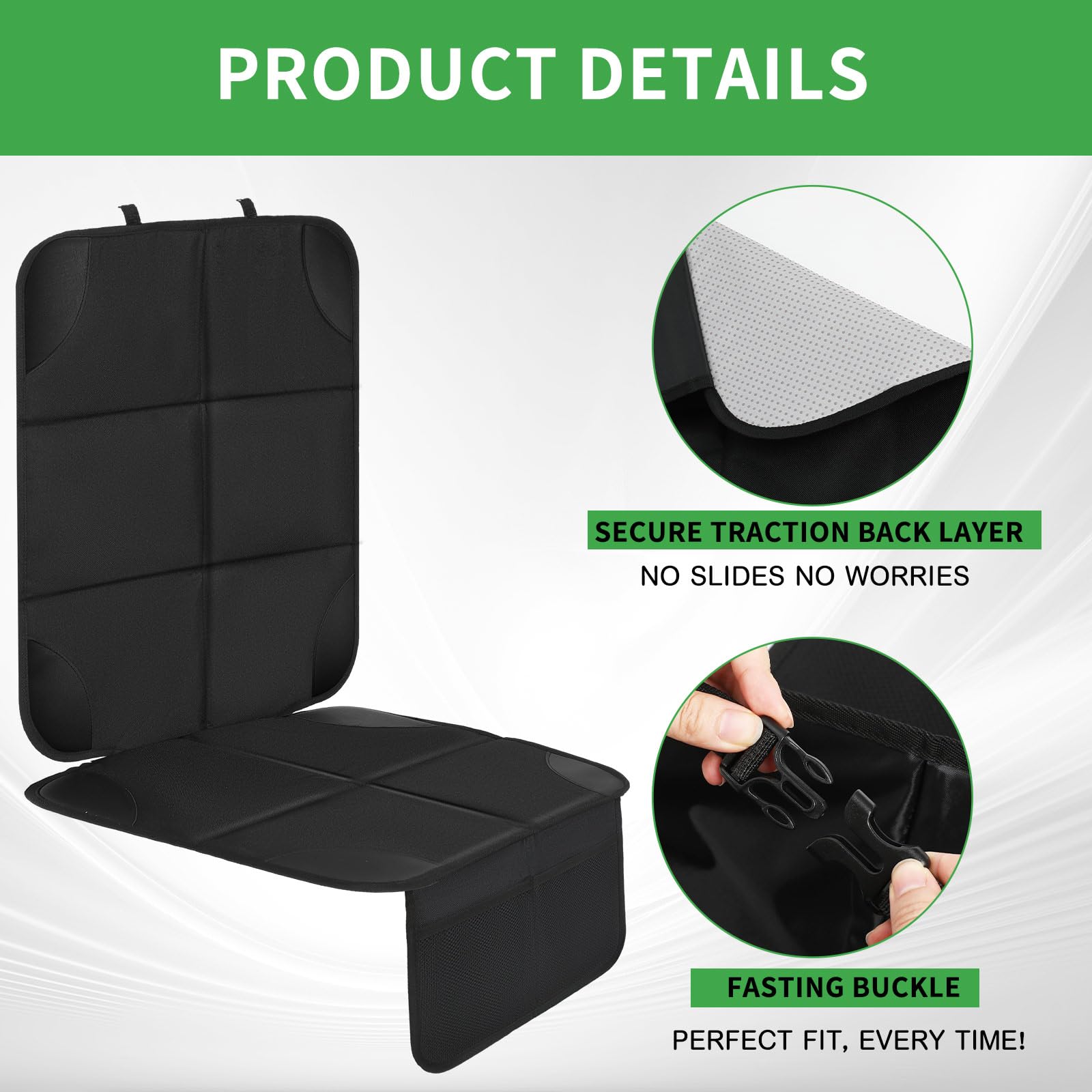 Aurelema kick mat installed on back of seat protecting from scuffs and dirt