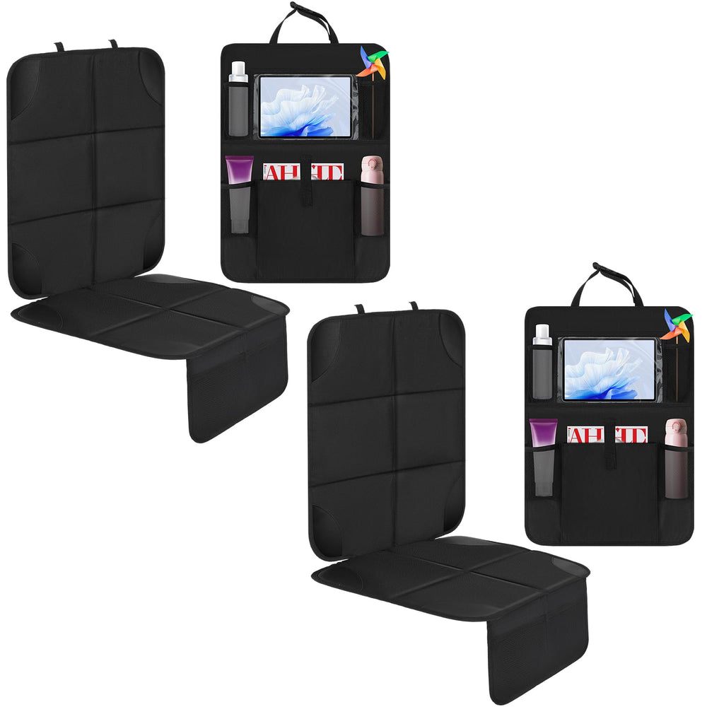 Aurelema lifestyle shot family in car using protectors for tidy trips