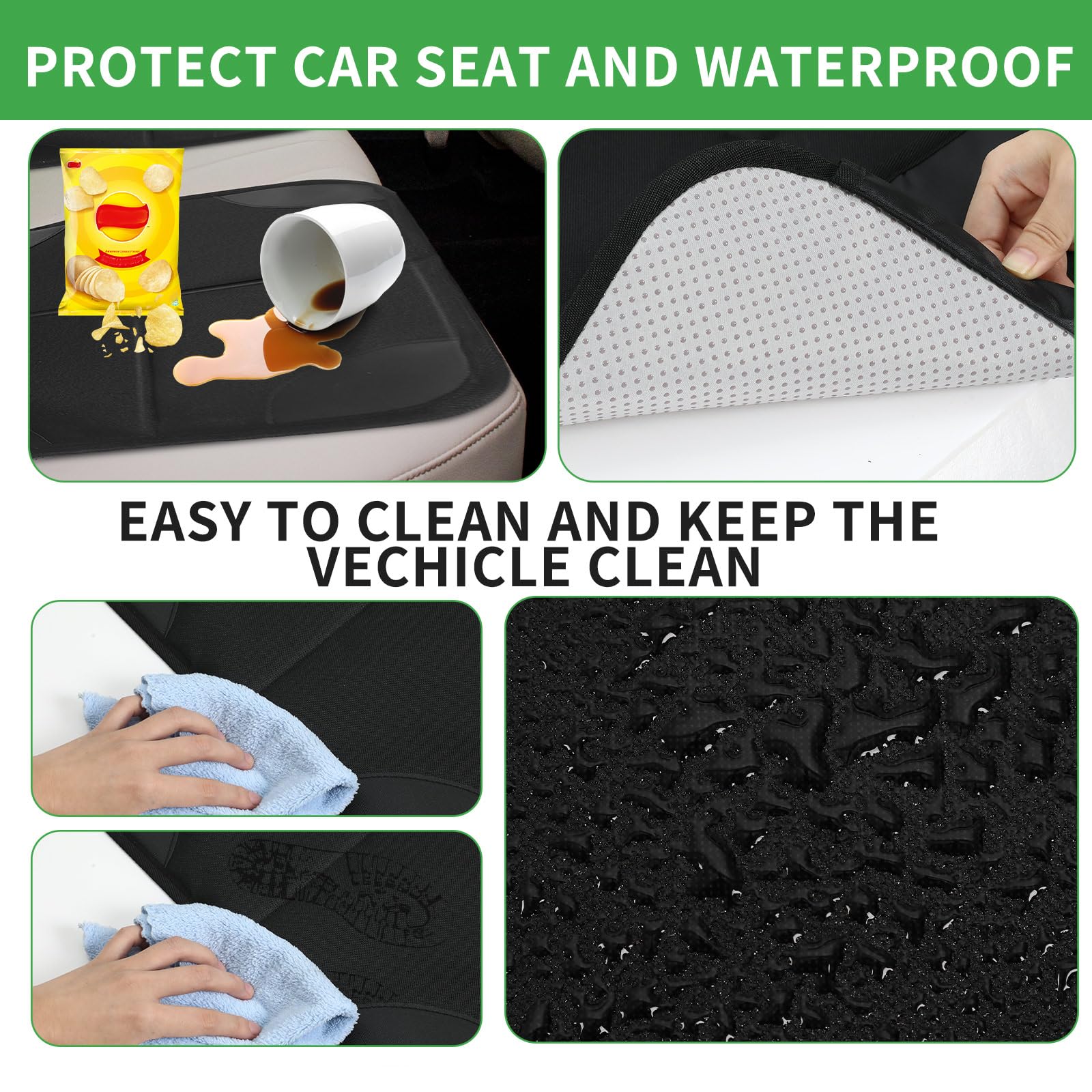 Aurelema waterproof demo with water beading to show spill protection