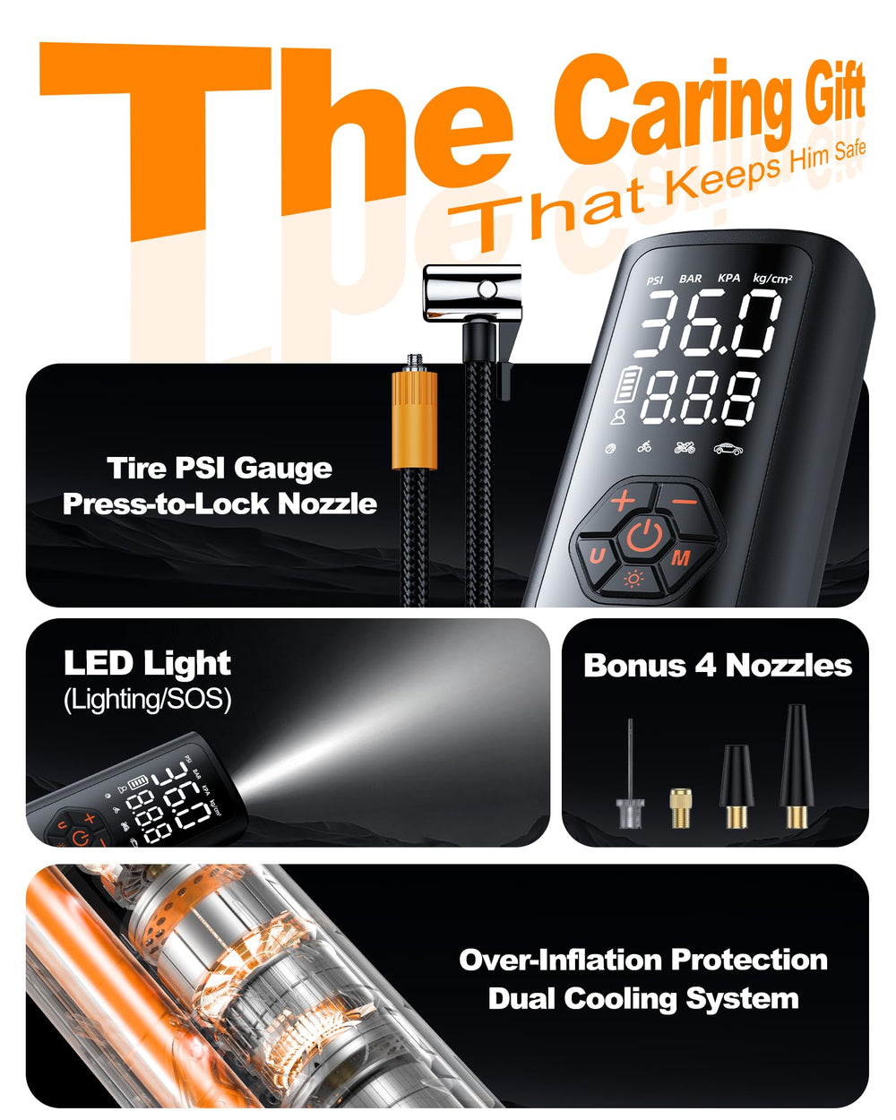 Aurethryon LED worklight in SOS mode highlighting emergency visibility and extended runtime