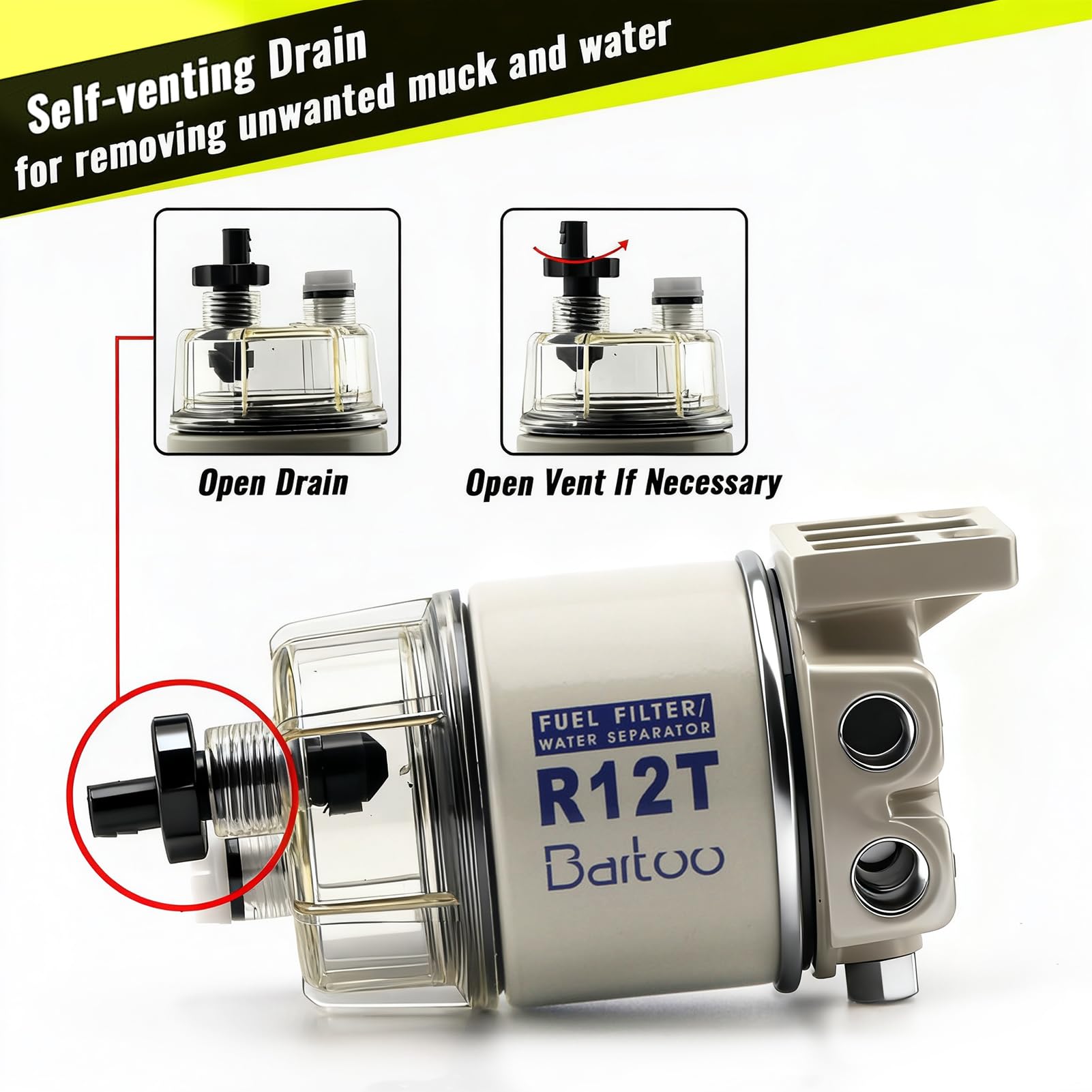 Aurorasters R12T mounted on a boat engine delivering cleaner fuel to the motor