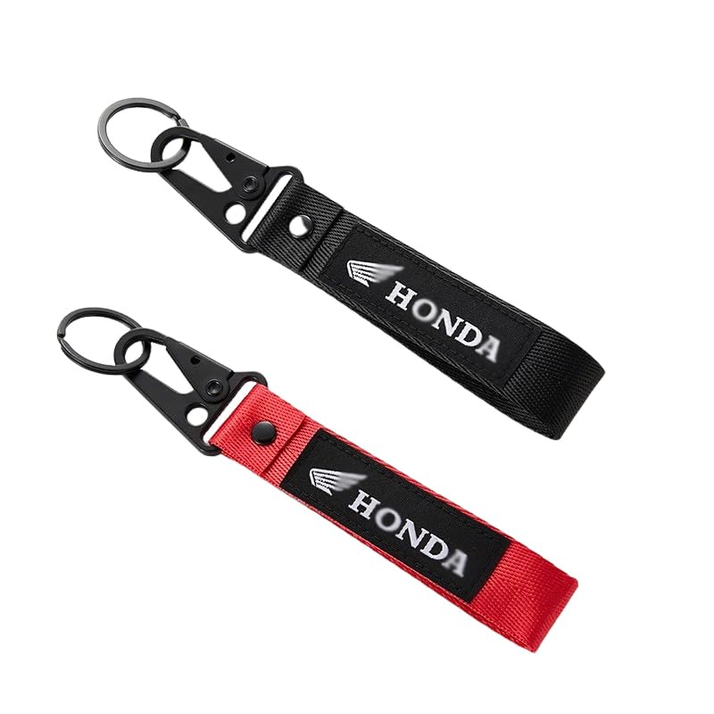 AUSZUOI front view showing black and red keychains with visible color contrast and durability