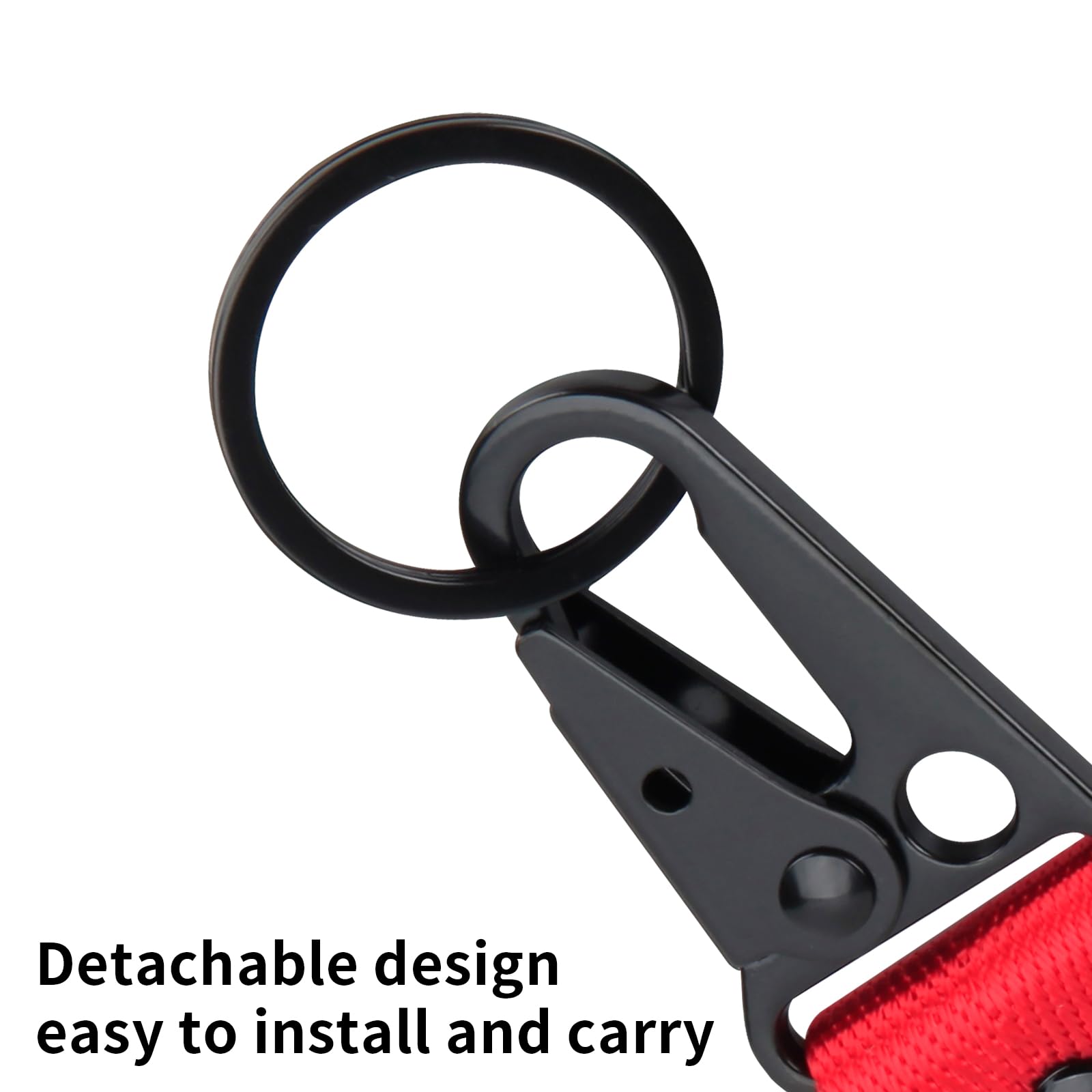 AUSZUOI keychain clipped to a belt loop for hands-free carry and quick access