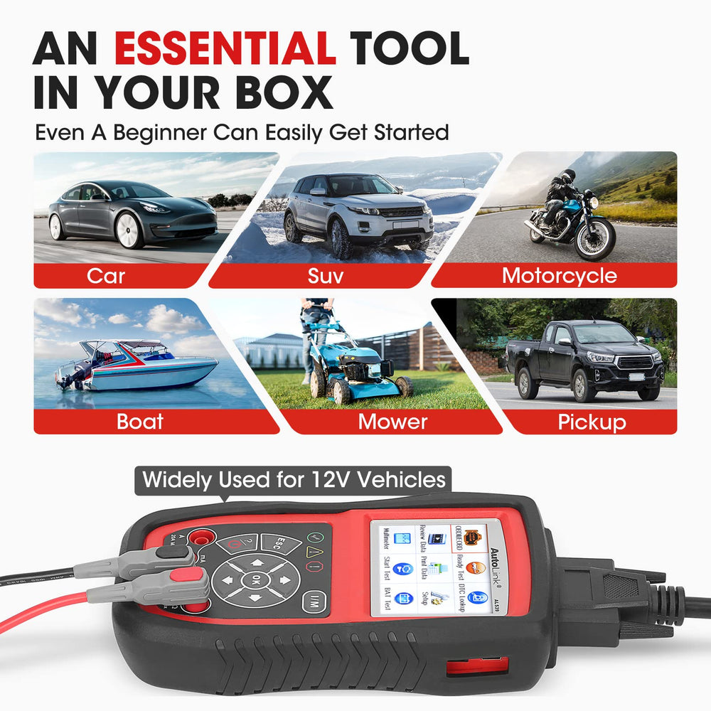 Autel AL539B AVOmeter probes and leads for voltage and continuity checks
