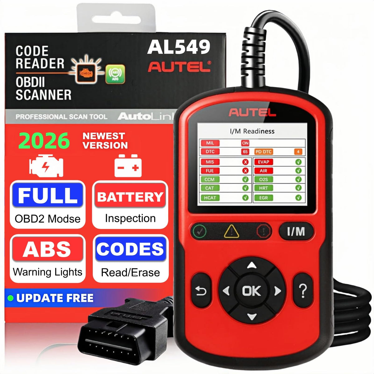 Autel AL549 front view showing display and quick-access buttons benefits fast navigation