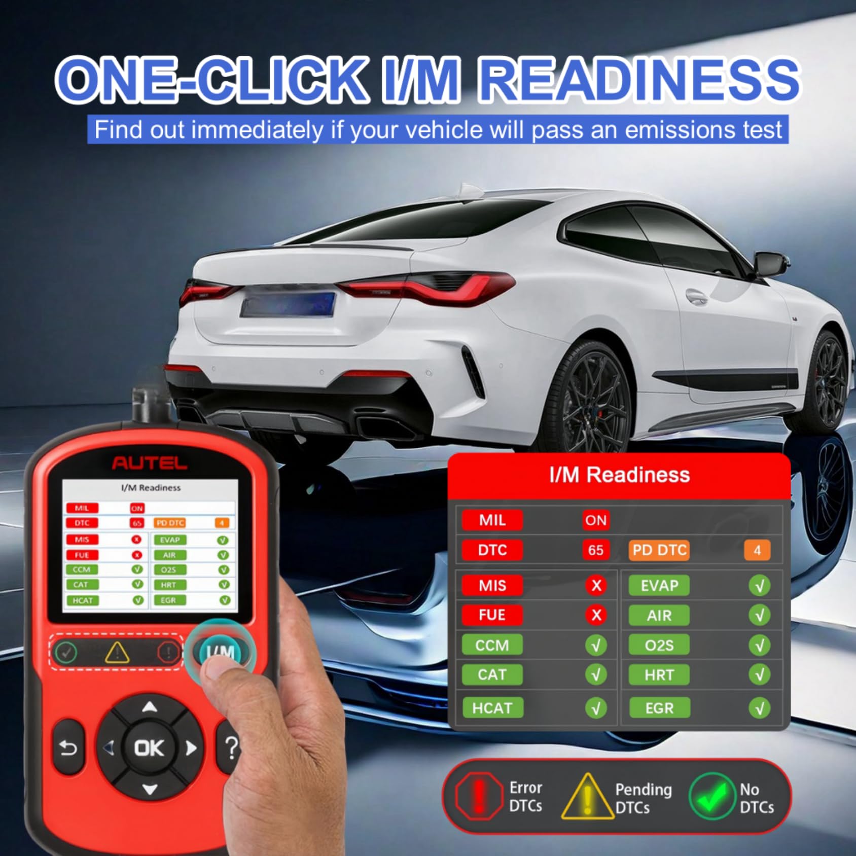 Autel AL549 on a vehicle with open hood for practical at-garage diagnostics