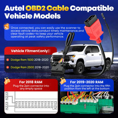 Autel cable plugged under dash shows correct vehicle port placement benefit