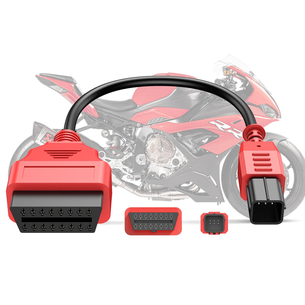 Autel front view of 6-pin to 16-pin adapter showing clear fit and durability