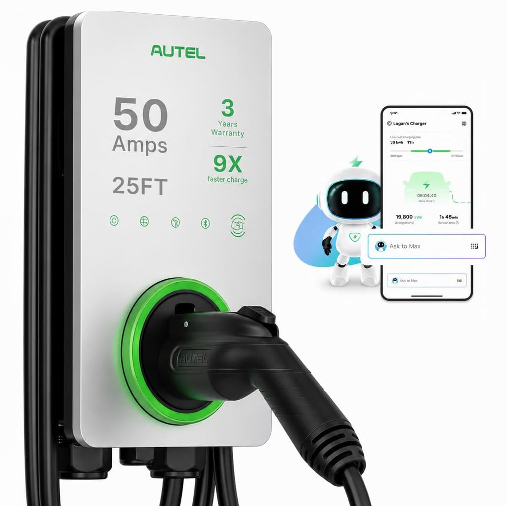 Autel MaxiCharger front panel showing LEDs and status, clear visibility benefit