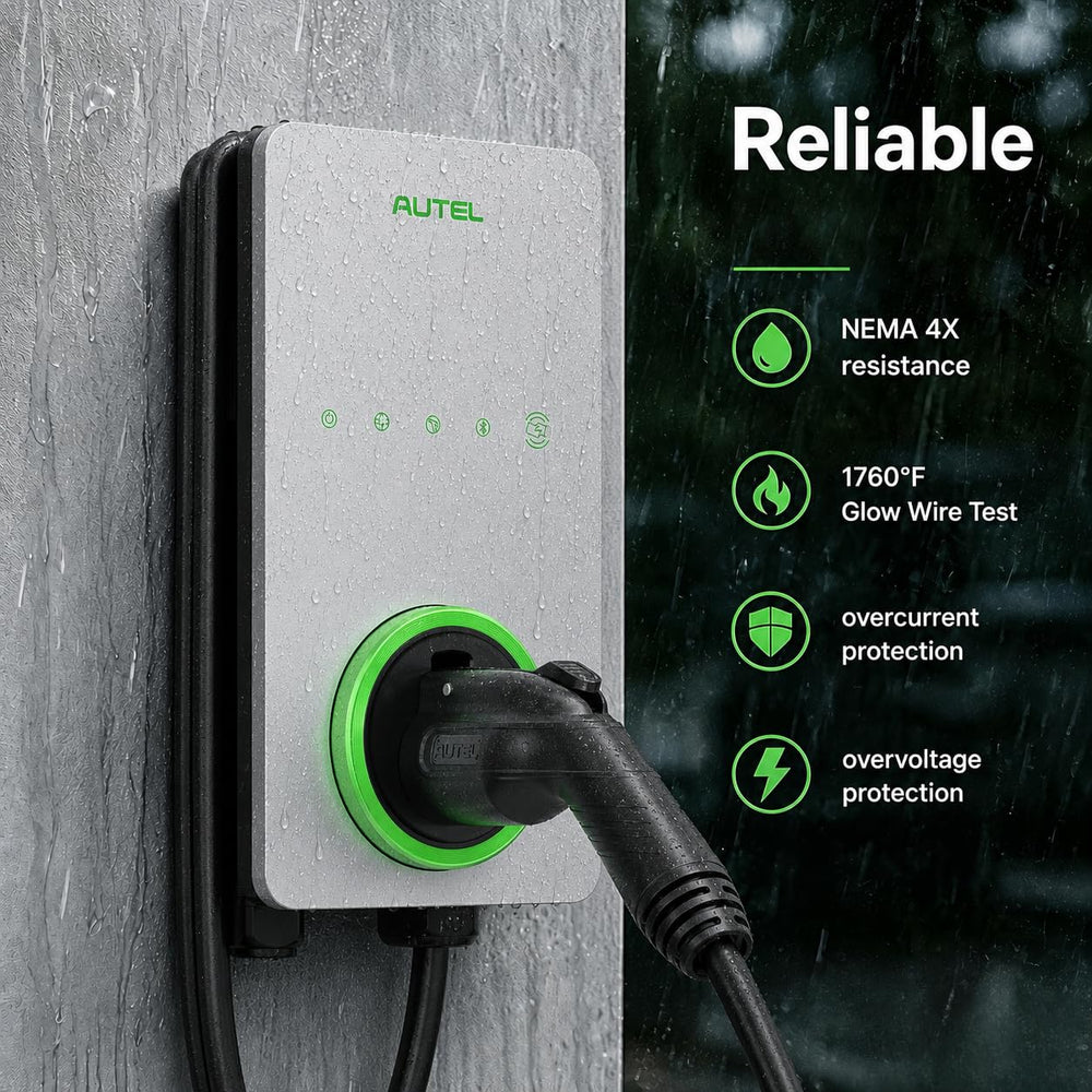 Autel weather-seal detail highlighting NEMA 4 protection, durable for storms