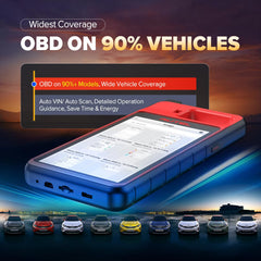 Autel MaxiIM KM100 USB‑C and OBD connector showing easy charging and hookup