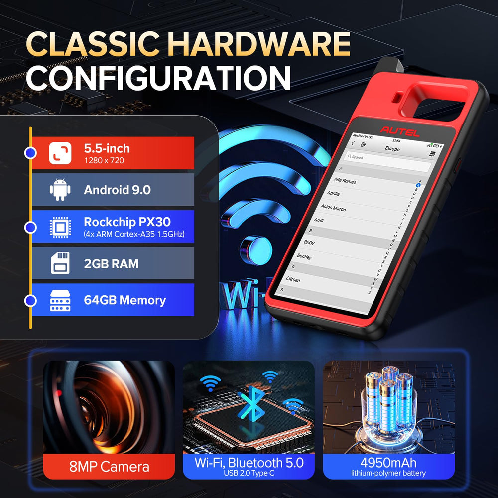 Autel MaxiIM KM100 on a workbench diagnosing a car to save time troubleshooting
