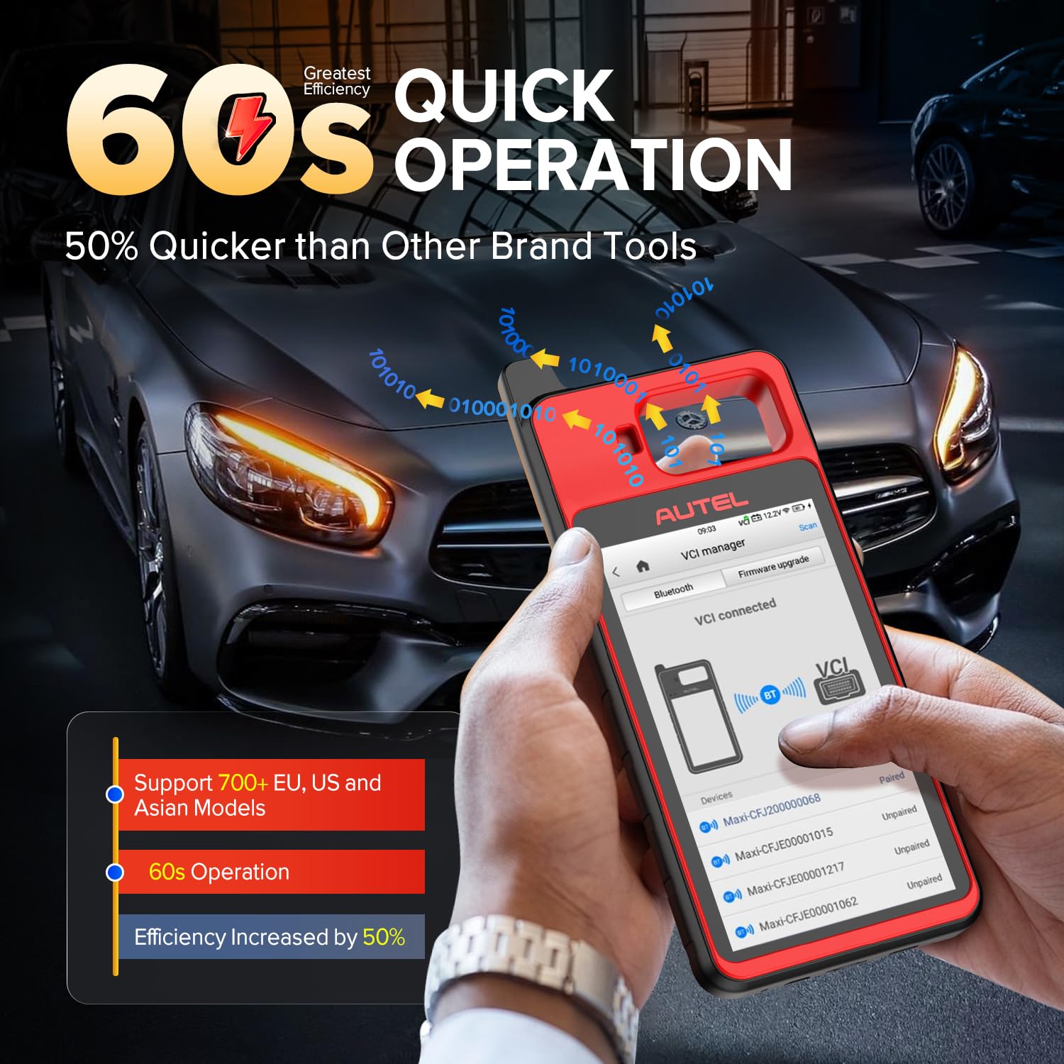 Autel MaxiIM KM100 screen displaying live data for accurate troubleshooting