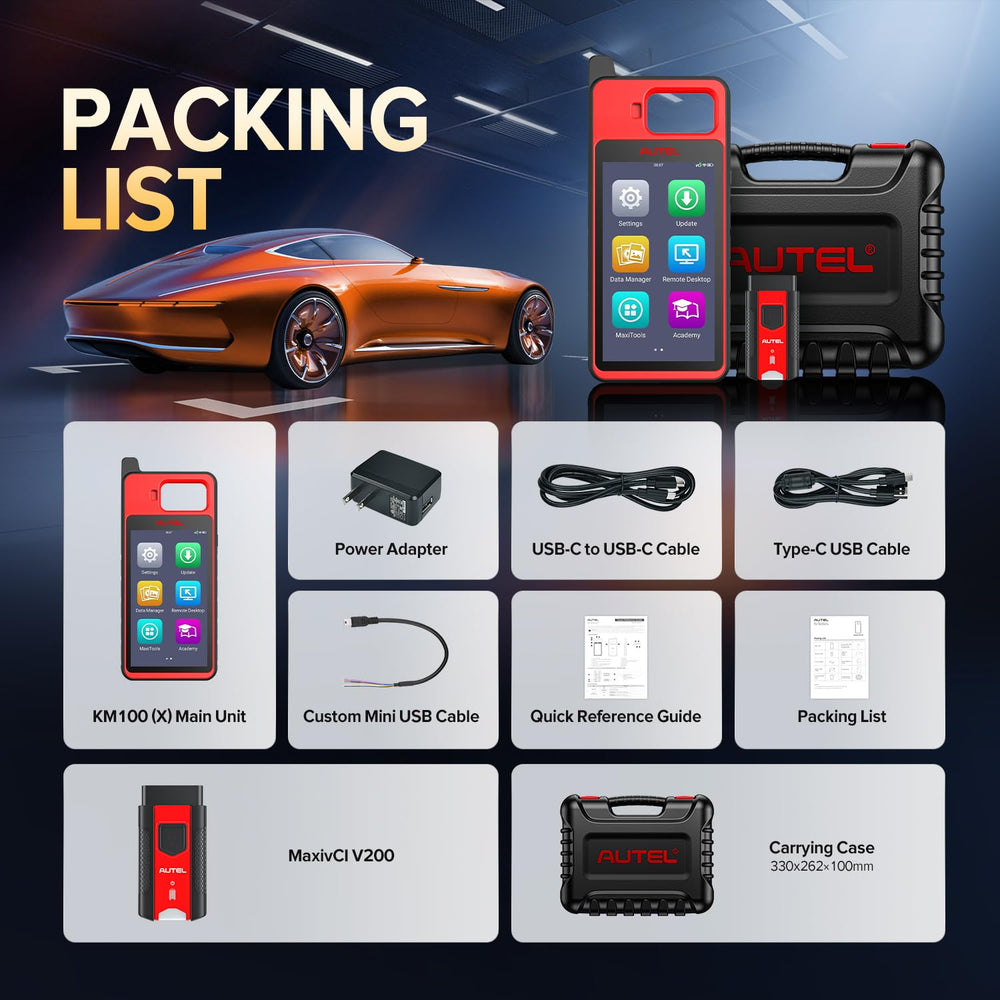 Autel MaxiIM KM100 held in hand to show compact size and portable convenience