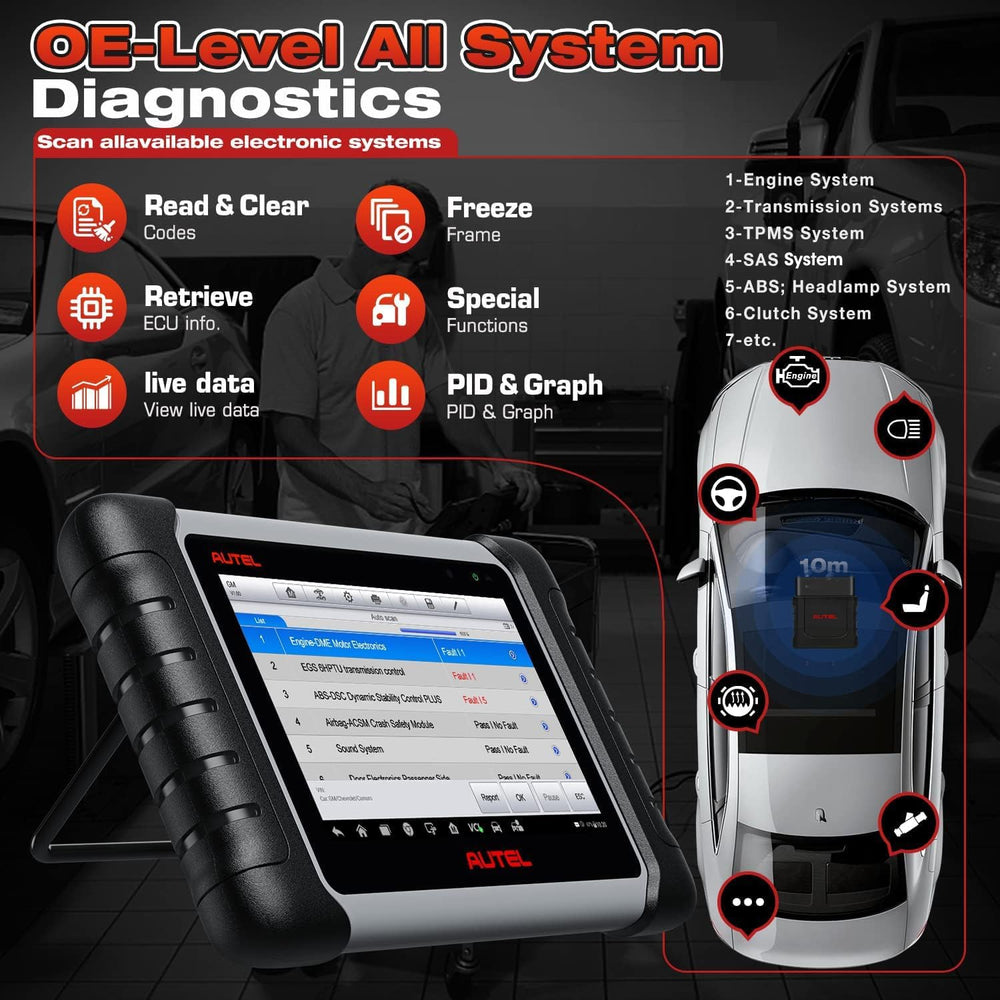 Autel tablet running bidirectional active test to pinpoint faulty actuators