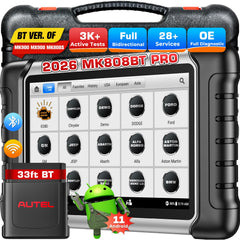 Autel MK808BT PRO front display showing diagnostic results and quick benefit clarity
