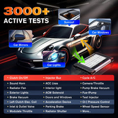 Autel MK808BT PRO used 10 meters from car illustrating wireless range freedom and safety