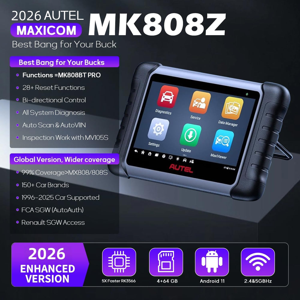 Autel MK808Z back panel and ports highlighting durable build and connectivity