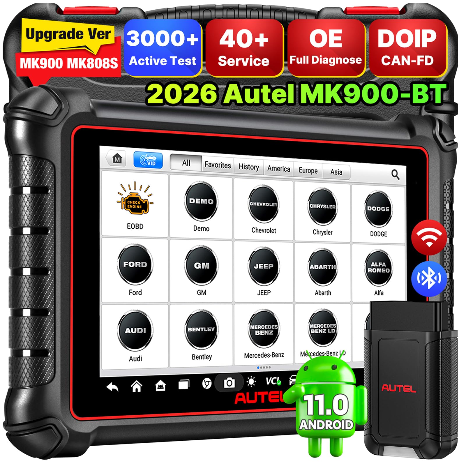 Autel MK900BT front display showing diagnostics and quick readability benefit
