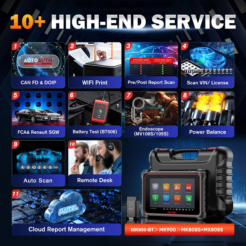 Autel MK900BT used in a vehicle cabin showing comfortable wireless operation